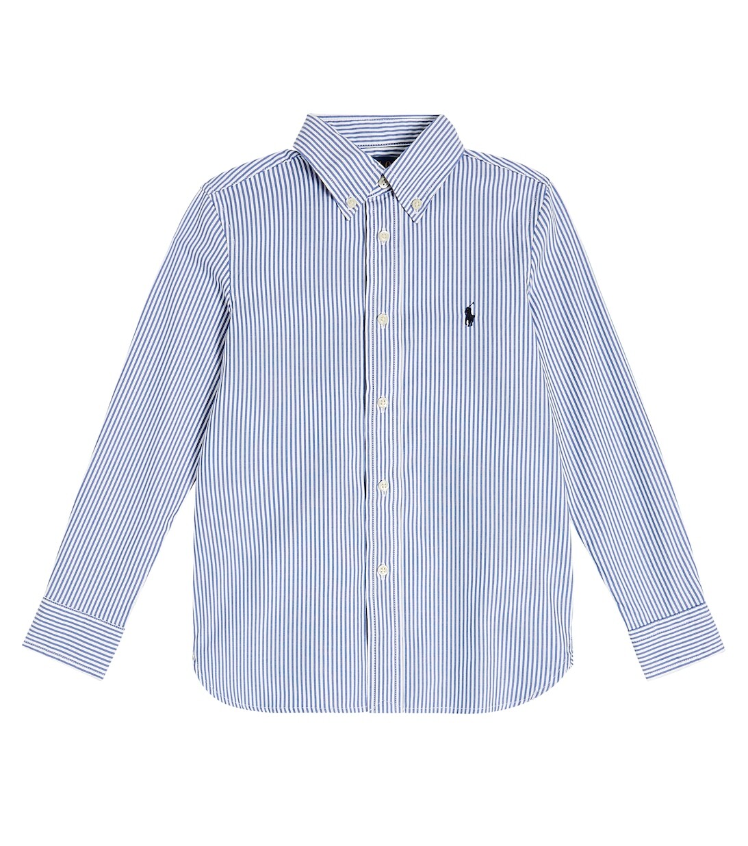 

Хлопковая рубашка в полоску Polo Ralph Lauren, синий