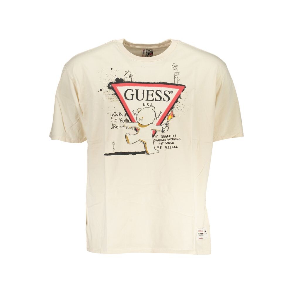 

Футболка Chic Beige с круглым вырезом и логотипом Guess Shoes, бежевый