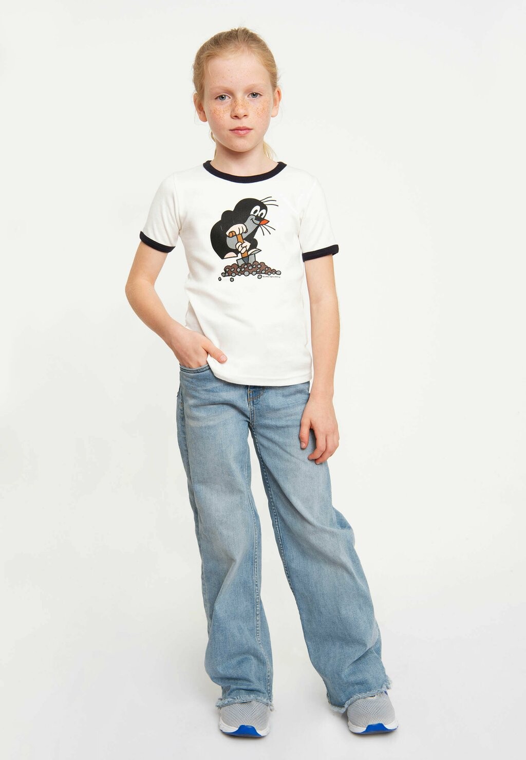 

Футболка с принтом MAULWURF DER KLEINE LOGOSHIRT, цвет weiss dunkelblau