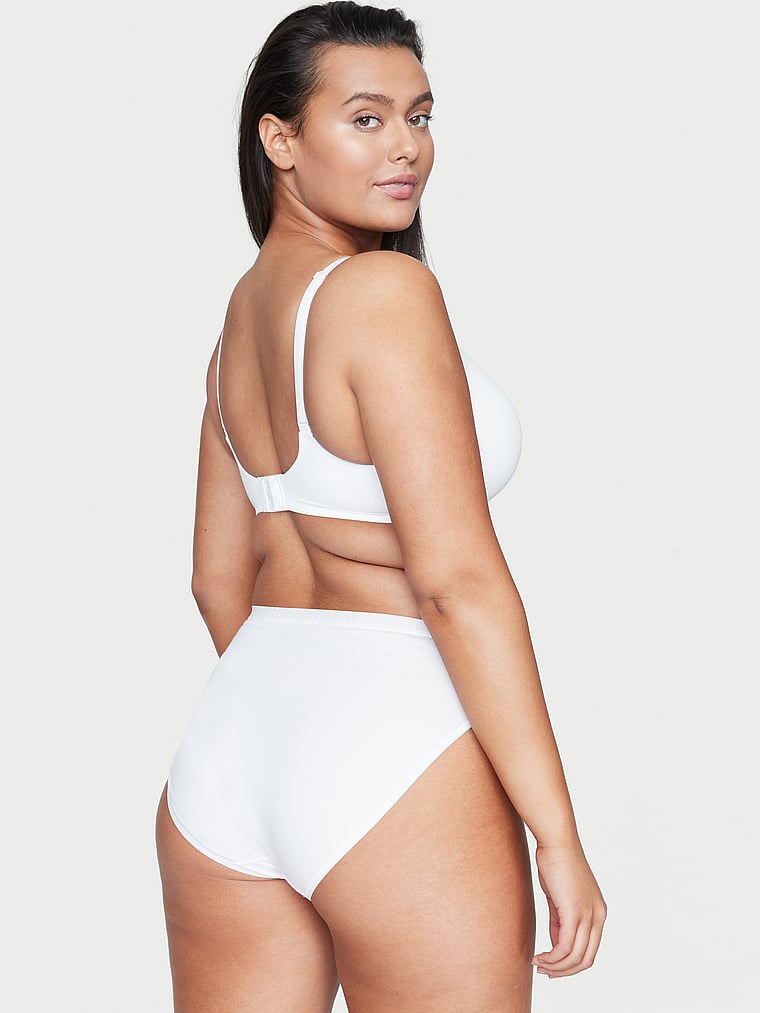 Трусики-Слипы из эластичного хлопка с высоким вырезом Victoria'S Secret, smooth vs white — фото 2