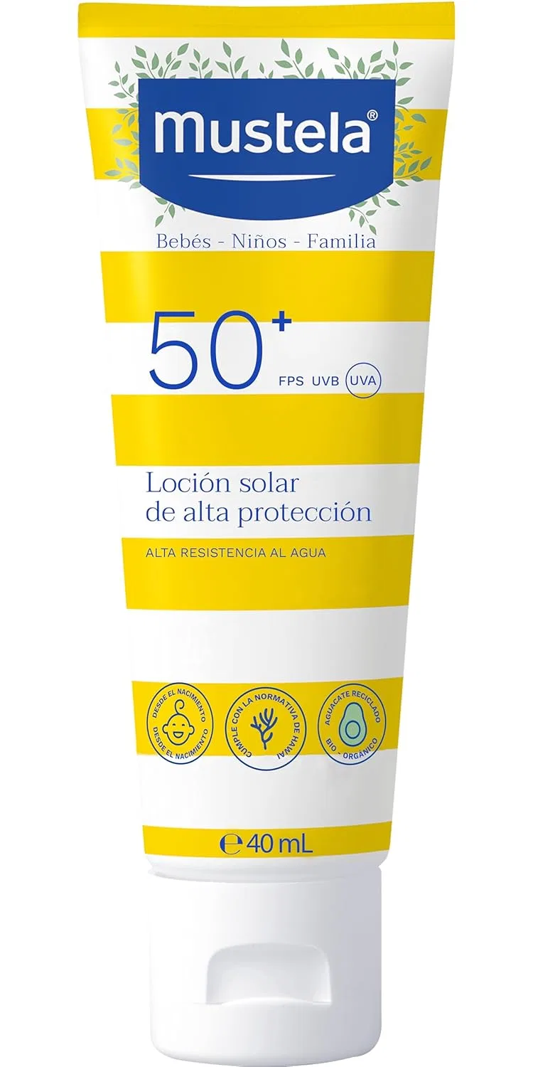 Солнцезащитный лосьон SPF 50 для лица и тела с авокадо «Sun Lotion» от Mustela Mustela