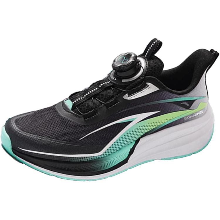 Antakids Детские кроссовки для бега низкие с технологией Anti Kick Cushioning черные зеленые — фото 4