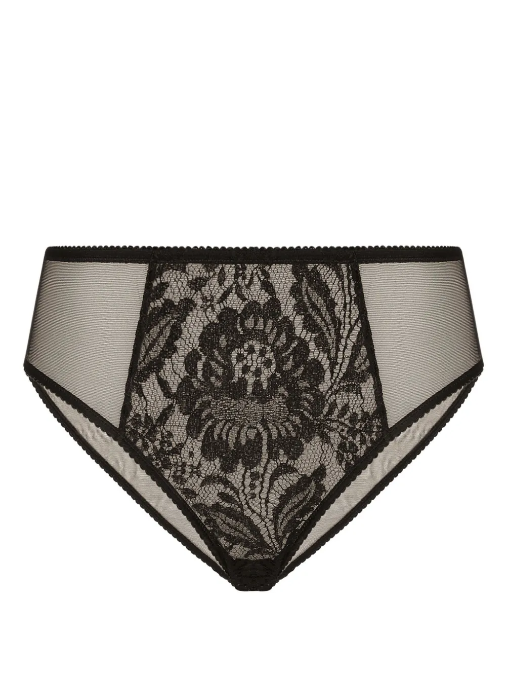 

Шерстяные трусы-брифы с цветочным кружевом DOLCE & GABBANA, черный