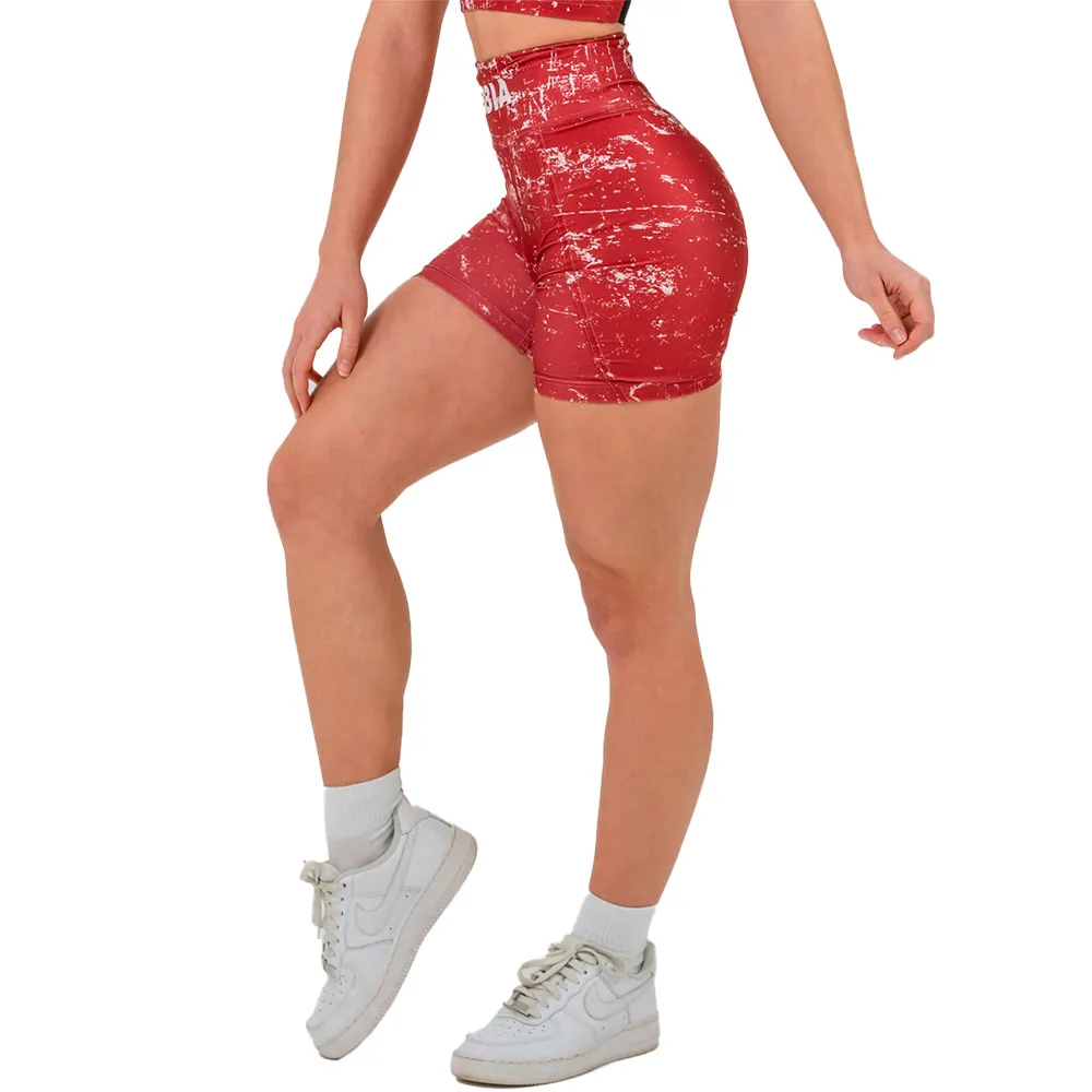 

Леггинсы Nebbia High waisted 5В'' hammies 615 short, красный