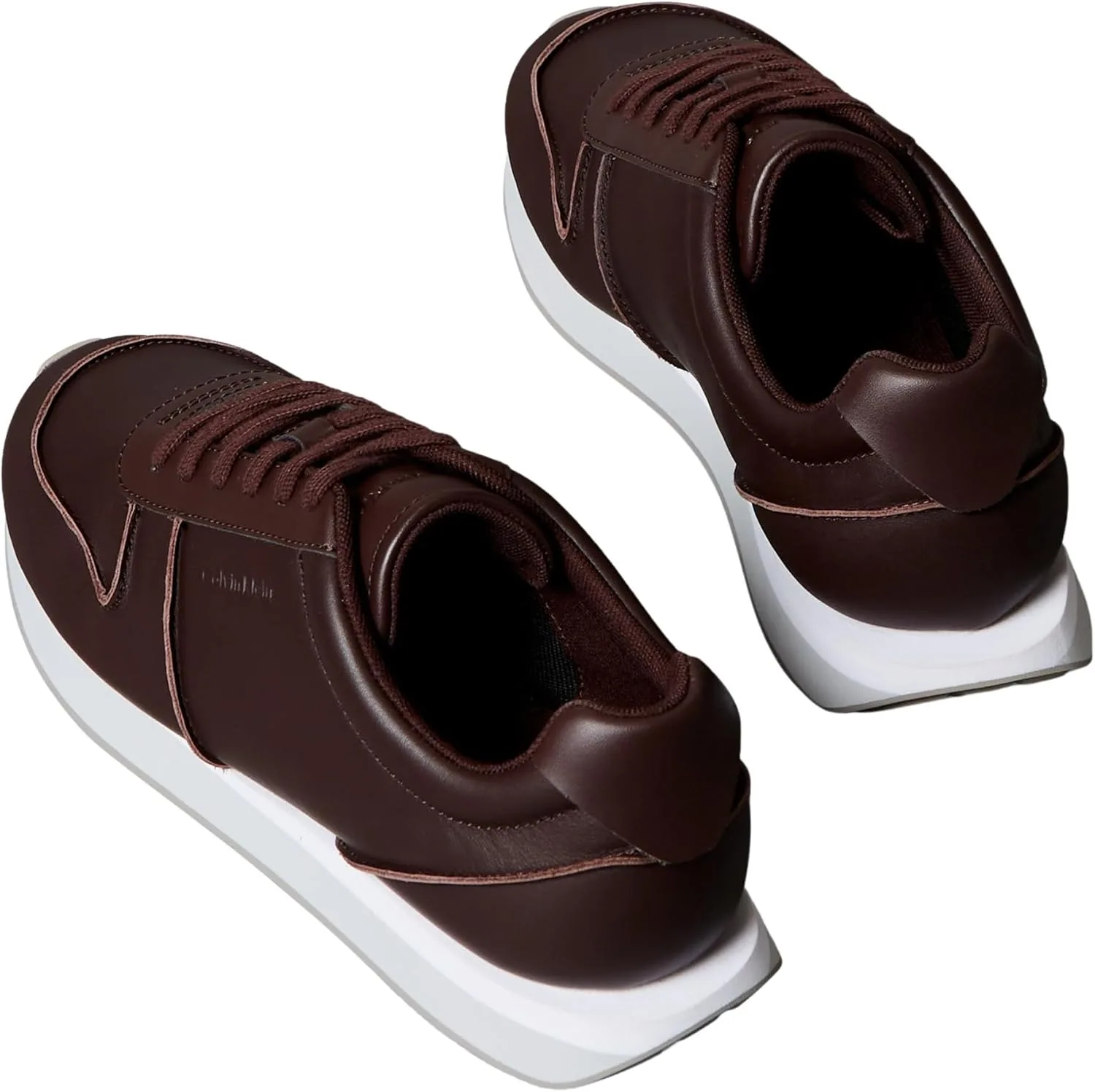 Мужские кроссовки Calvin Klein Retro Runner на шнуровке LTH Pinch Ym0ym01455 Low Top, белый/красный/коричневый — фото 2