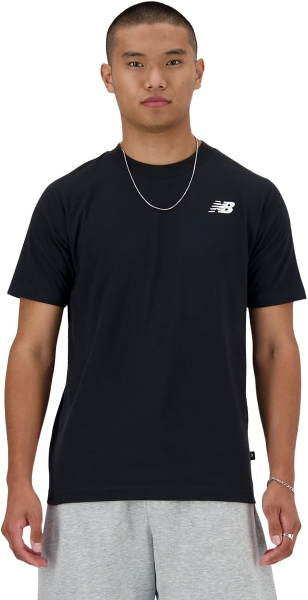 

Мужская футболка New Balance с коротким рукавом и графическим принтом в виде арки (MT41985), черный