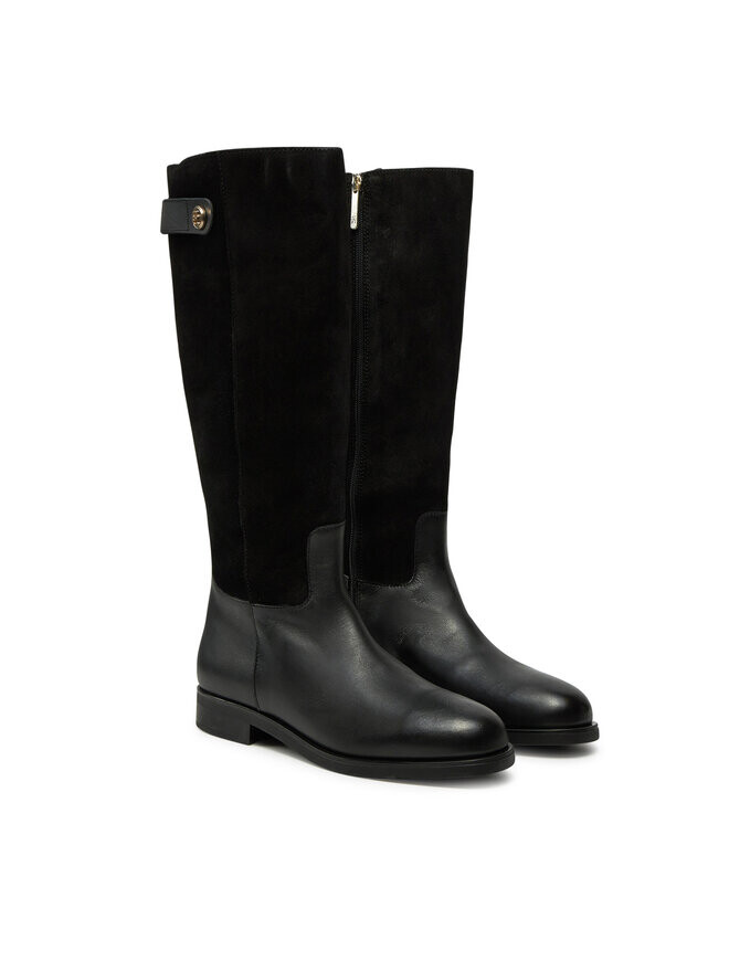 Вейдерсы Tommy Hilfiger altas Th Stud Leather Mix Long Boot FW0FW08341 Negro, черный — фото 2