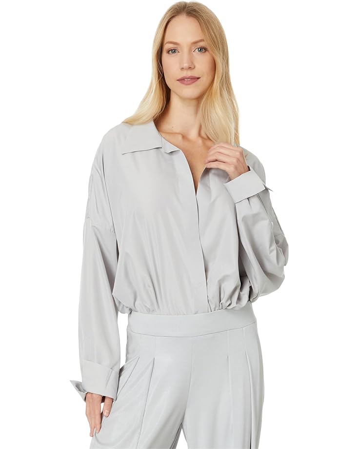 

Рубашка Norma Kamali Super Oversized Boyfriend NK Shirt Bodysuit, цвет Dove