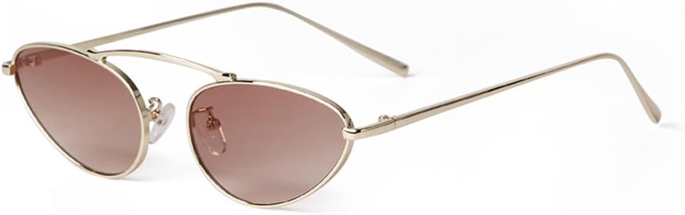 

Модные металлические овальные солнцезащитные очки для женщин, персонализированные солнцезащитные очки «кошачий глаз» для мужчин, очки с защитой от УФ-излучения UV400 UJNHGQ, C5