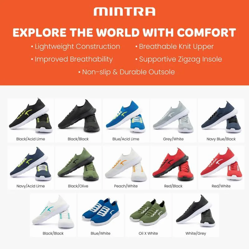 

Кроссовки Mintra Sports CAI Wire для мужчин, шнуровка, слипоны для ходьбы, бега, повседневной носки, путешествий, спортзала, вязаный верх, легкие кроссовки, дышащие и противоскользящие, черные/кислотно-лаймовые Mintra Office, персиковый/белый