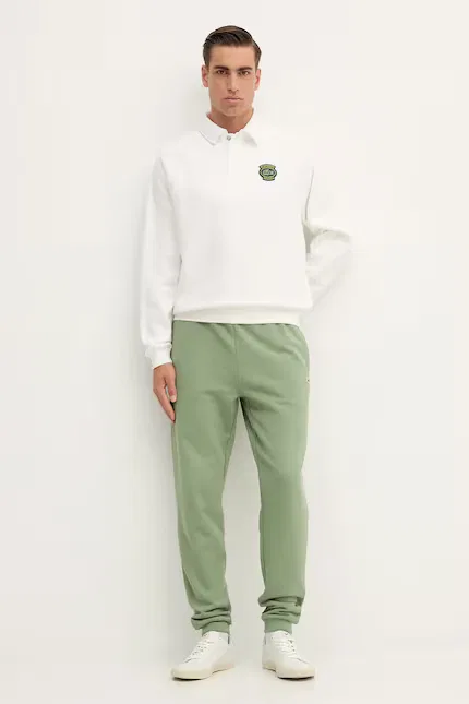 Спортивные штаны из хлопка Lacoste, зеленый — фото 2