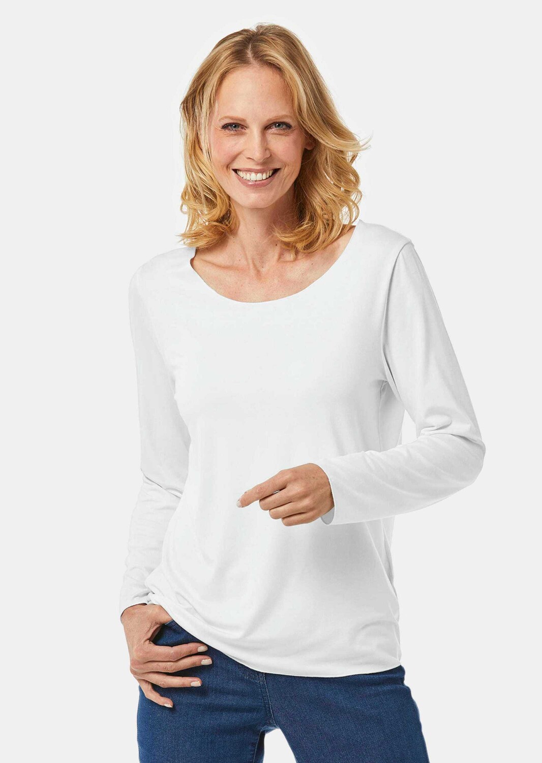 

Рубашка GOLDNER Rundhalsshirt, белый