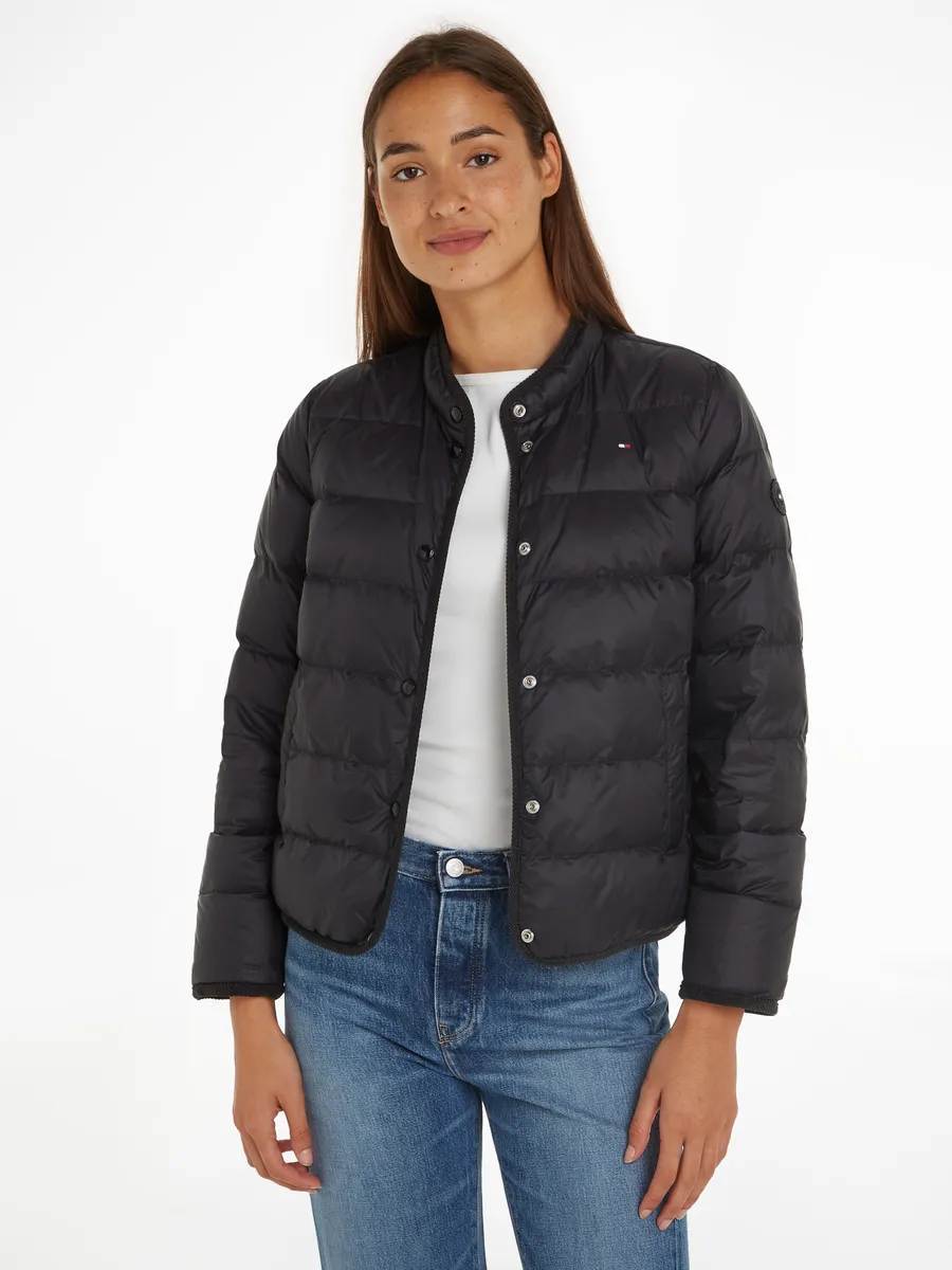 

Стеганая куртка Tommy Hilfiger "LW DOWN COLLARLESS JACKET", с легкой подкладкой, черный