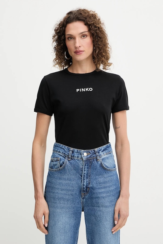 

Хлопковая футболка Pinko, черный