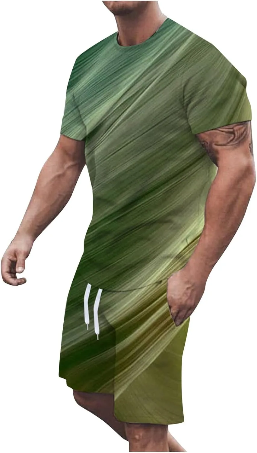 

Мужской летний спортивный костюм Casual с 3D-принтом, 2 предмета