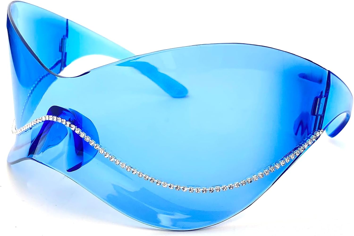 

Сверкающие солнцезащитные очки со стразами для женщин, модные очки в стиле Y2k с бриллиантами, стильные солнцезащитные очки 2000-х годов, аксессуары Y2k для женщин mincl, Blue