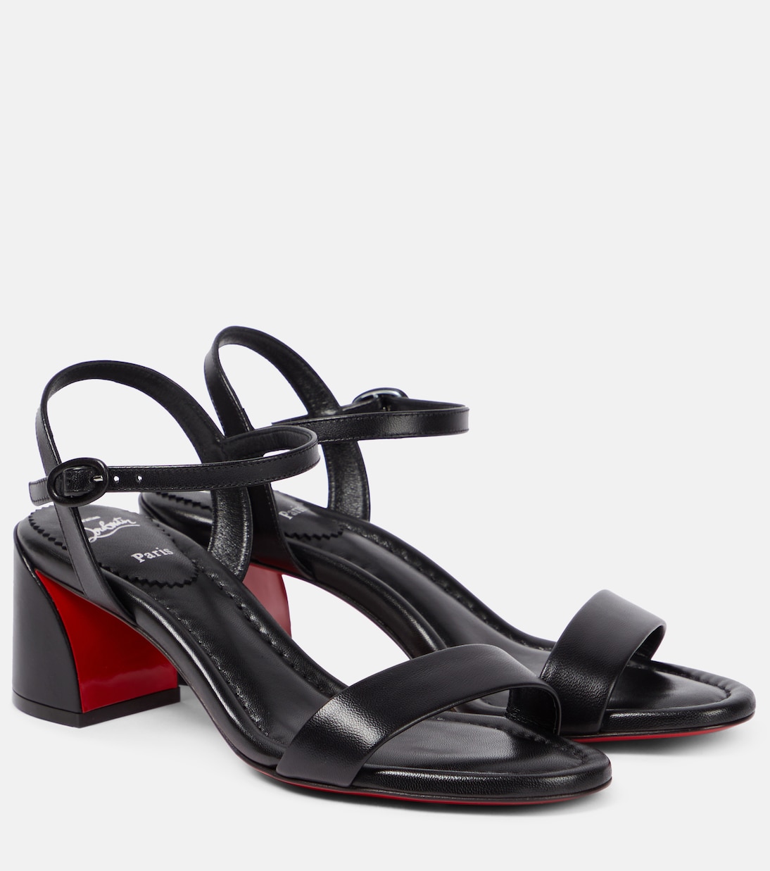 Сандалии Miss Jane 55 из кожи Christian Louboutin, Black/Lin Black