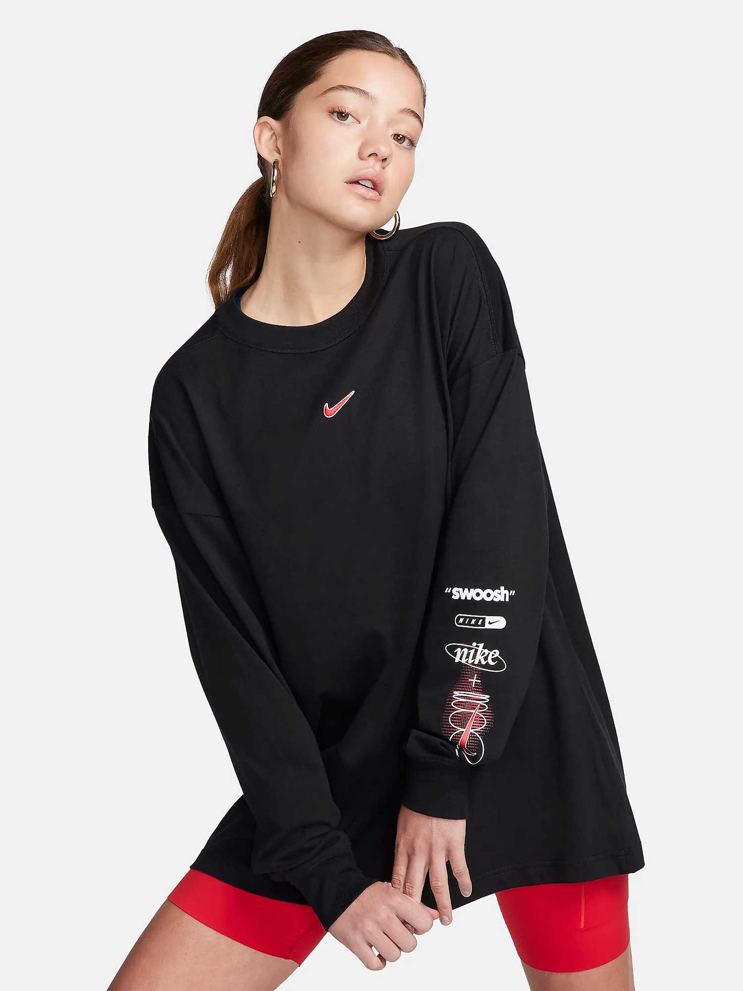 

Блуза Nike W NSW LS TEE BF PRINT SW, черный