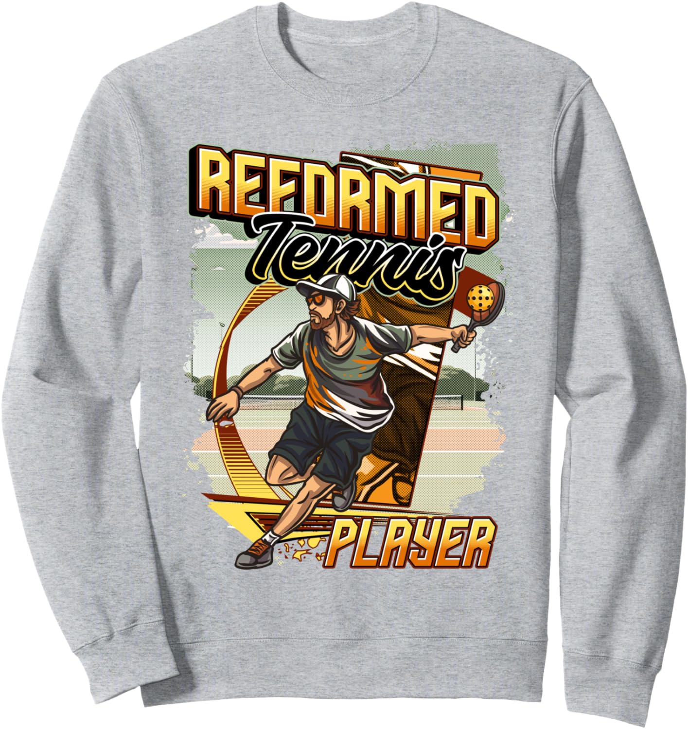 

Милая и забавная толстовка с приколом для фаната, изображающая бывшую теннисистку, играющую в пиклбол Four1Nine Pickleball Official, серый