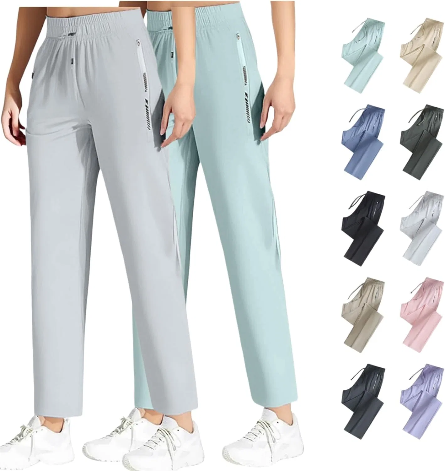 Женские спортивные брюки, дышащие, быстросохнущие, бренд Generic, Z1-light Gray+mint Green