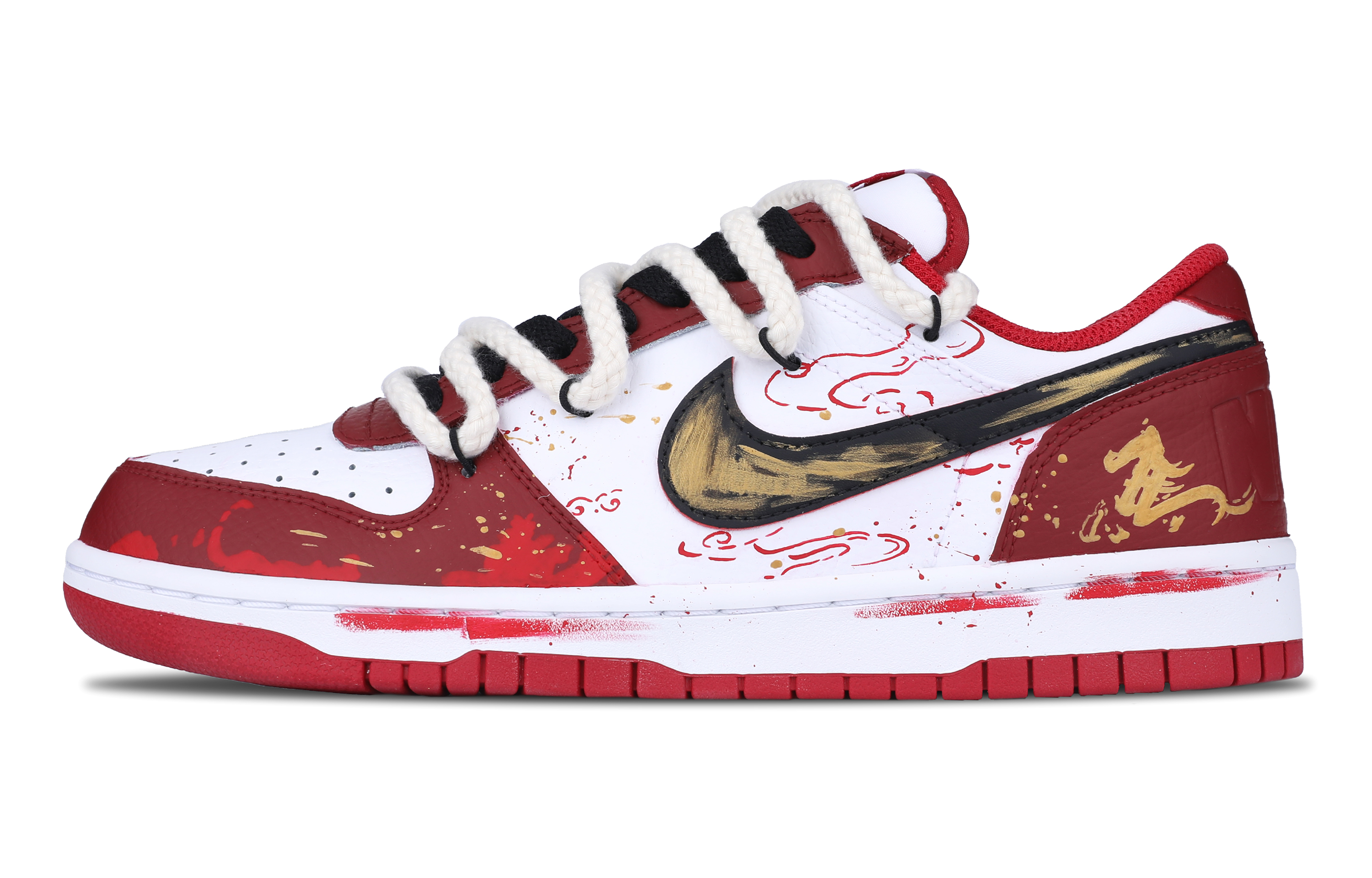 

Nike Кроссовки Big LOW Slip Resistant Abrasion Resistant low top мужские красные белые