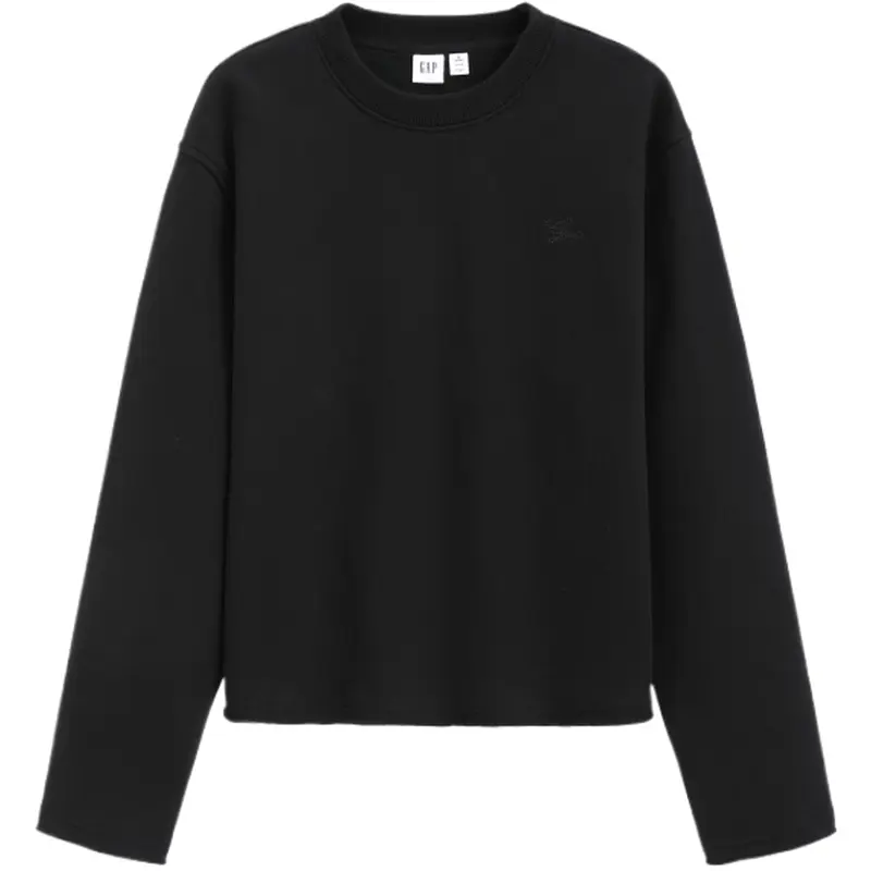 

Толстовка женская с вышитым логотипом, утепленная флисом, универсальная GAP, черный