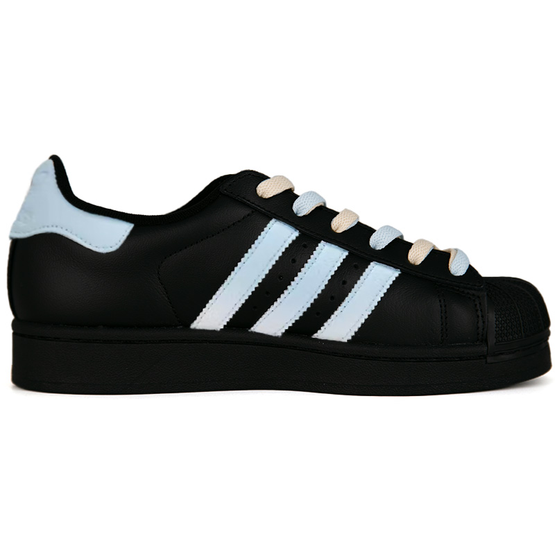 Superstar 2 Rain Chord устойчивые к истиранию низкие детские скейтбординг кроссовки White Unisex Adidas Originals, черный — фото 3