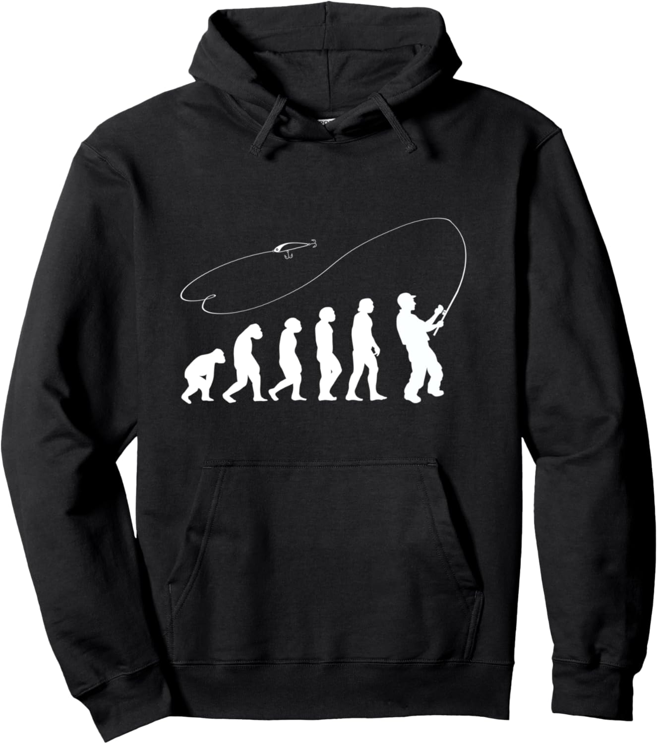 

Толстовка Evolution Fishing, худи для рыбака, рыбака Funny Fishing Gift Tees, черный