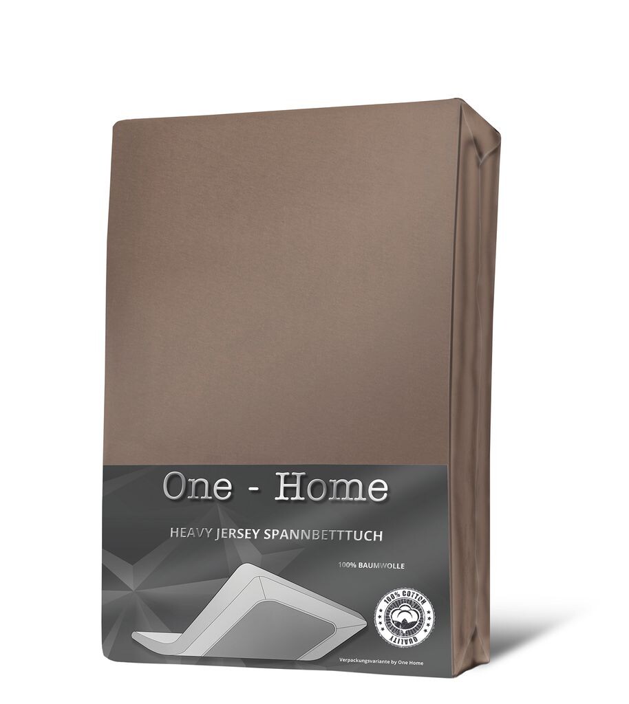 

Простыня-топпер натяжная простыня taupe 140x200 - 160x200 плотный трикотаж хлопок One-Home, коричневый