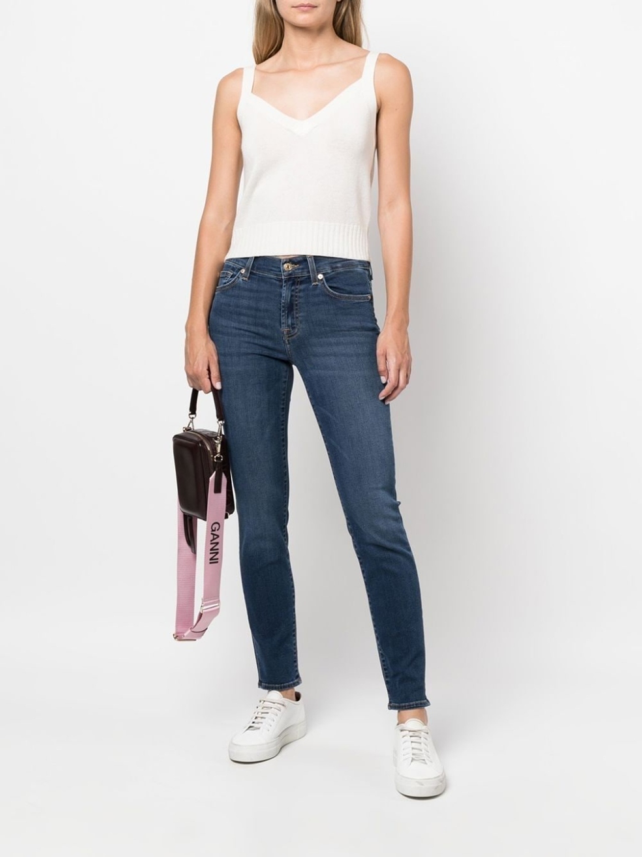 

7 For All Mankind джинсы скинни с заниженной талией, синий