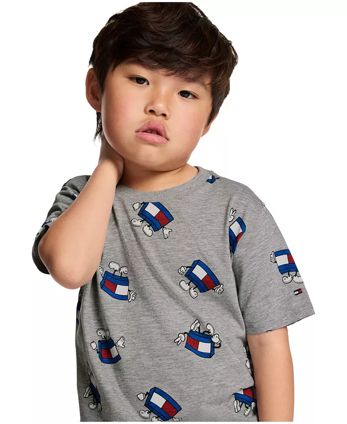 Футболка с принтом талисмана для малышей и мальчиков Tommy Hilfiger, черный — фото 4