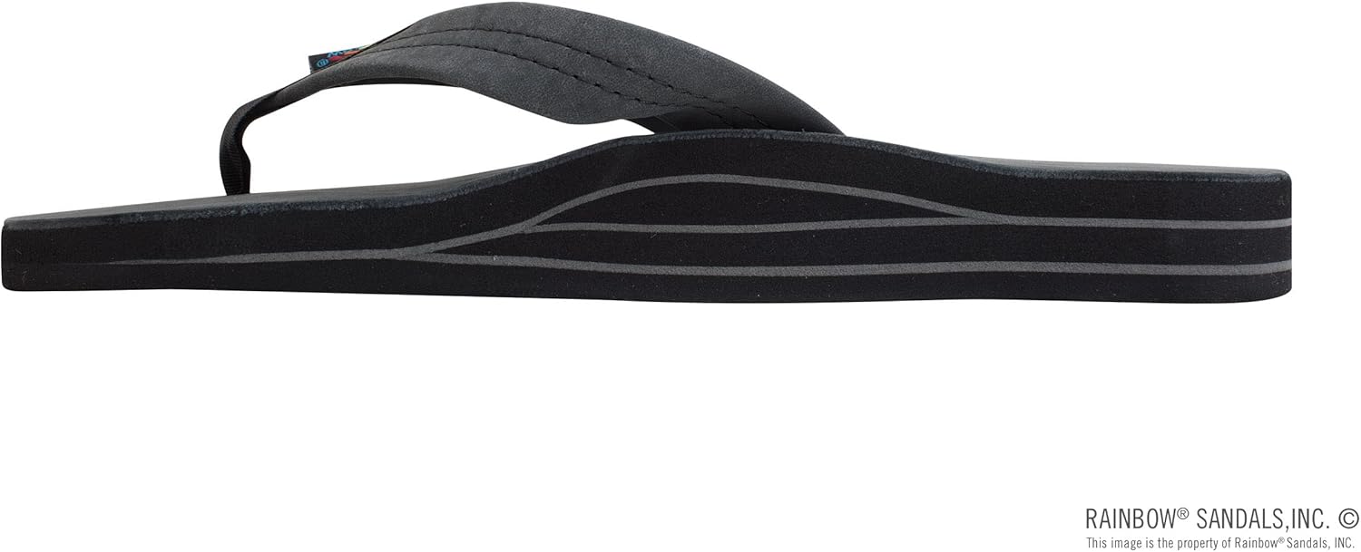 Мужские сандалии Rainbow с двойным слоем кожи и поддержкой свода стопы Rainbow Sandals, черный — фото 2