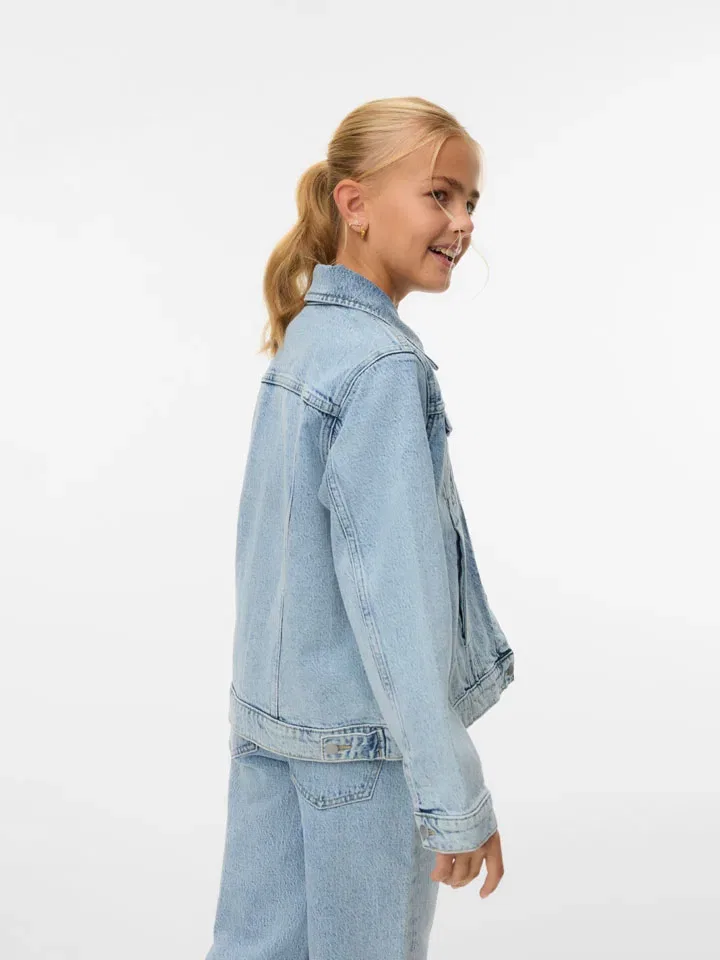 Джинсовая куртка с брендом Vero Moda Girl, голубой — фото 2