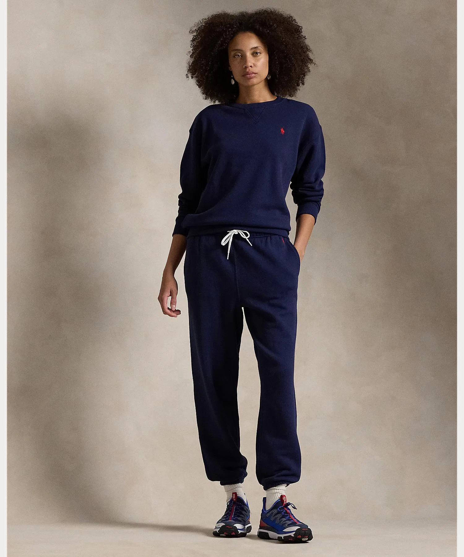 Женские спортивные брюки POLO RALPH LAUREN из хлопка, тёмно-синие
