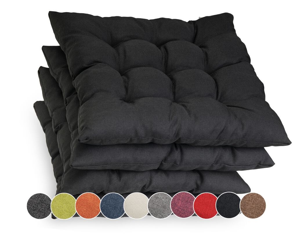 

[T] Sunnypillow Набор из 4 подушек для стульев с завязками 45 x 45 см. Удобная мягкая подушка толщиной 8 см. Подушка для стульев/скамек в доме и саду. Подушка для сиденья. Подушка для сиденья. Садовая подушка. На открытом воздухе/в помещении | Э...
