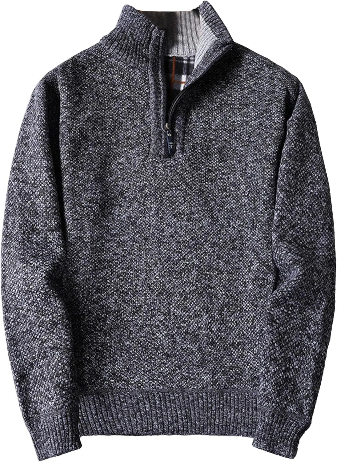 

Мужской теплый вязаный пуловер с четвертью молнией Gsywaipei