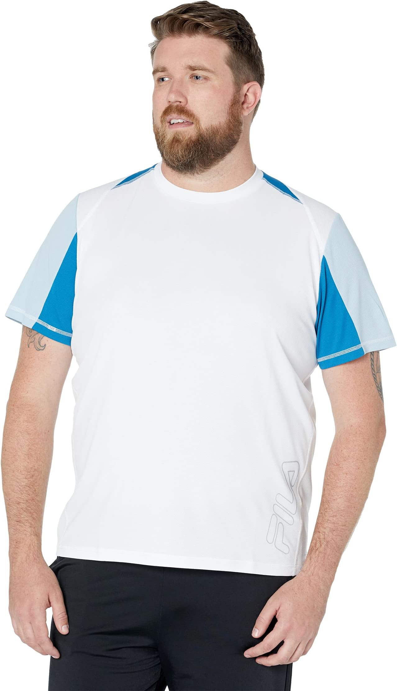 

Футболка Fila Hamza Crew, цвет White/Blue/Blue