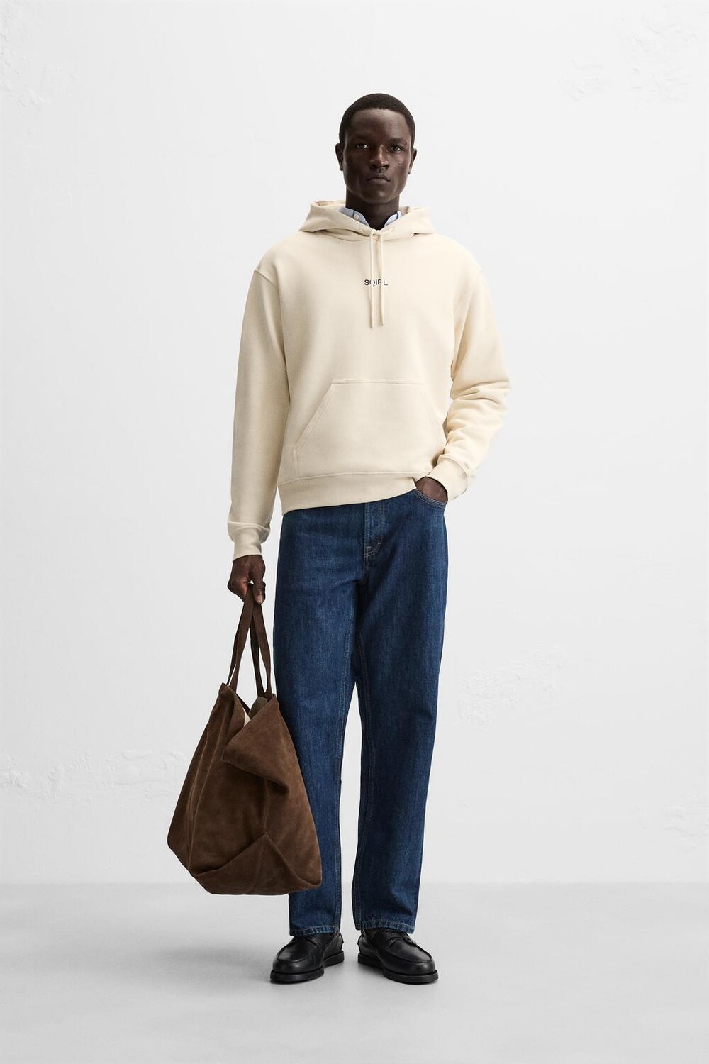 

Толстовка с капюшоном и графическим принтом sqirl ZARA, экрю