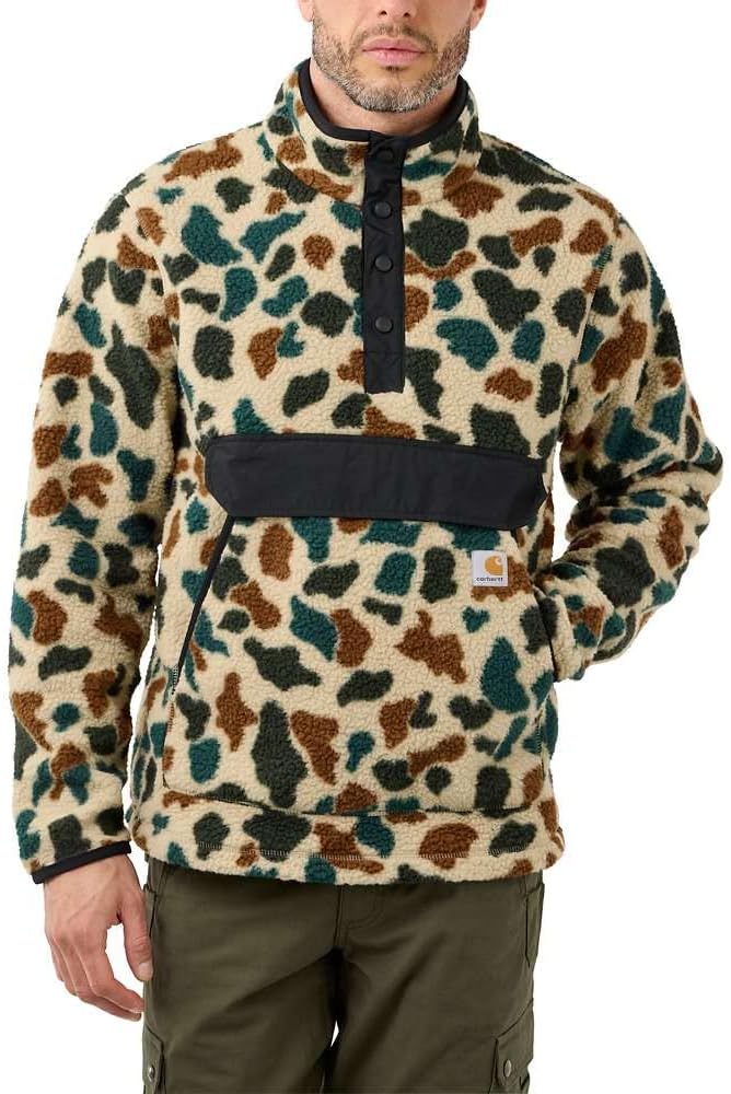 

Carhartt мужская флисовая толстовка Relaxed Fit, 1972 Duck Camo, Бежевый, Carhartt мужская флисовая толстовка Relaxed Fit, 1972 Duck Camo