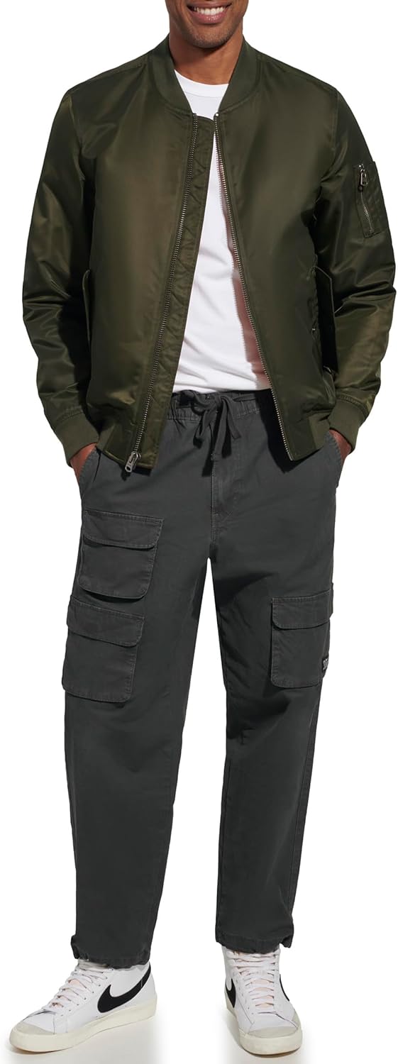 Легкая мужская куртка-бомбер Levi's MA-1 Flight на молнии, Olive Ma-1 Unfilled — фото 4