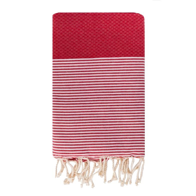

Пляжное полотенце Fouta из чистого хлопка с узкими полосками - Tal Lisola, цвет Rosso