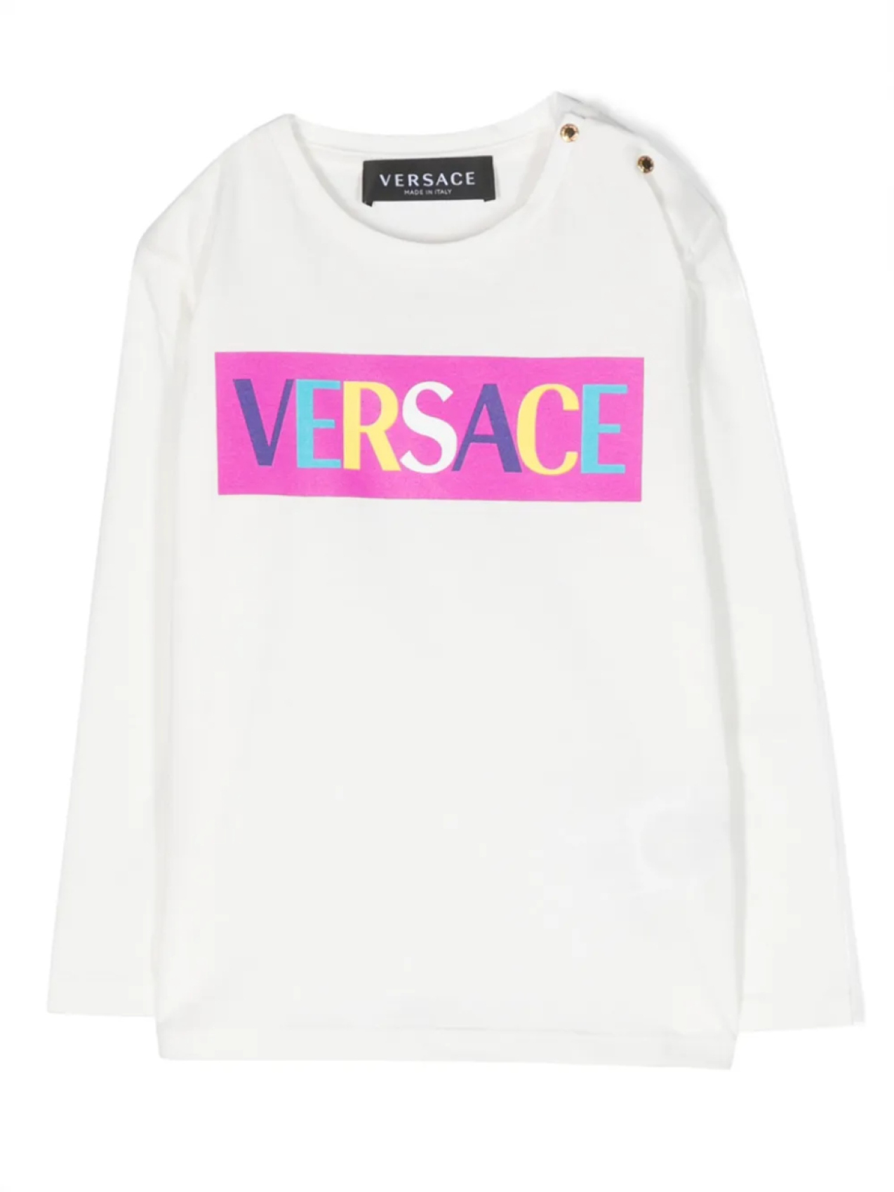 

Versace Kids футболка с длинными рукавами и логотипом, белый