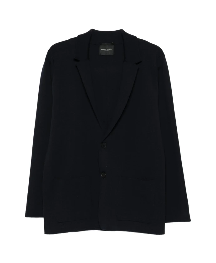 

Темно-Синяя шерстяная куртка Roberto Collina, синий