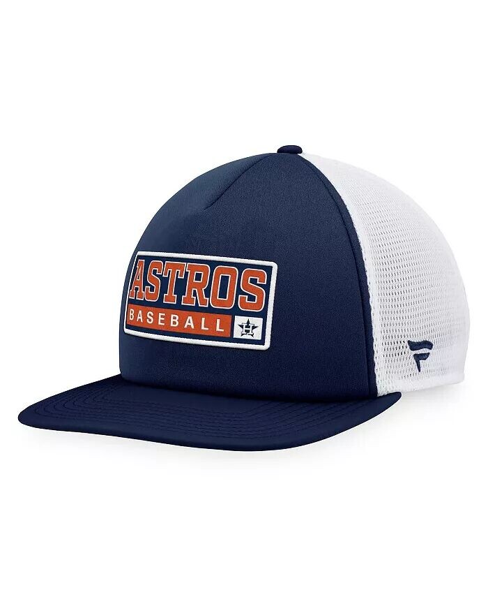 

Мужская темно-синяя, белая кепка Houston Astros Foam Trucker Snapback Majestic