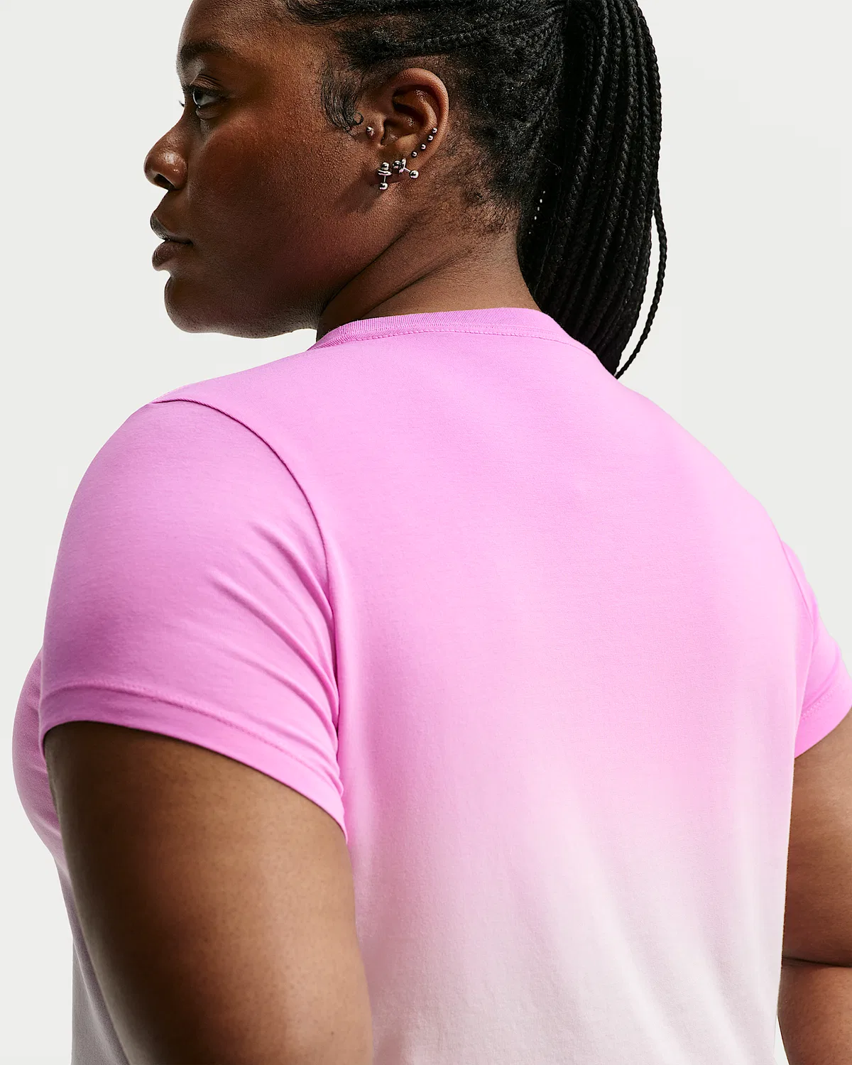 Женская укороченная футболка Slim (Plus Size) Nike Sportswear Chill Knit, Light Magenta/Pink Foam — фото 2