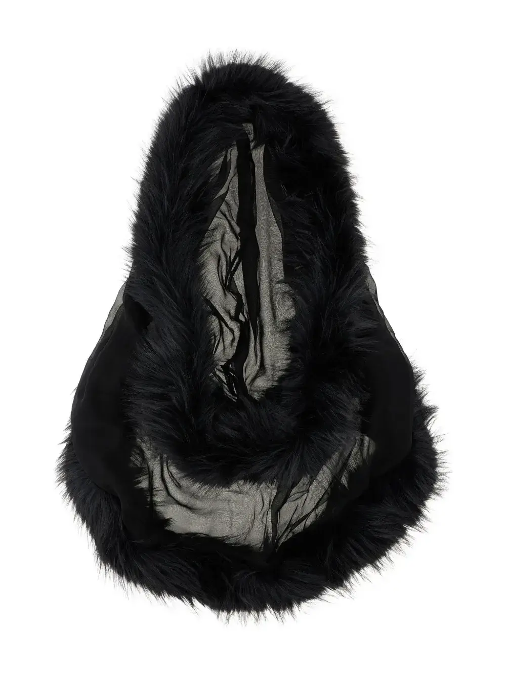 

Шелковый шифоновый капюшон-шарф Dsquared1, черный