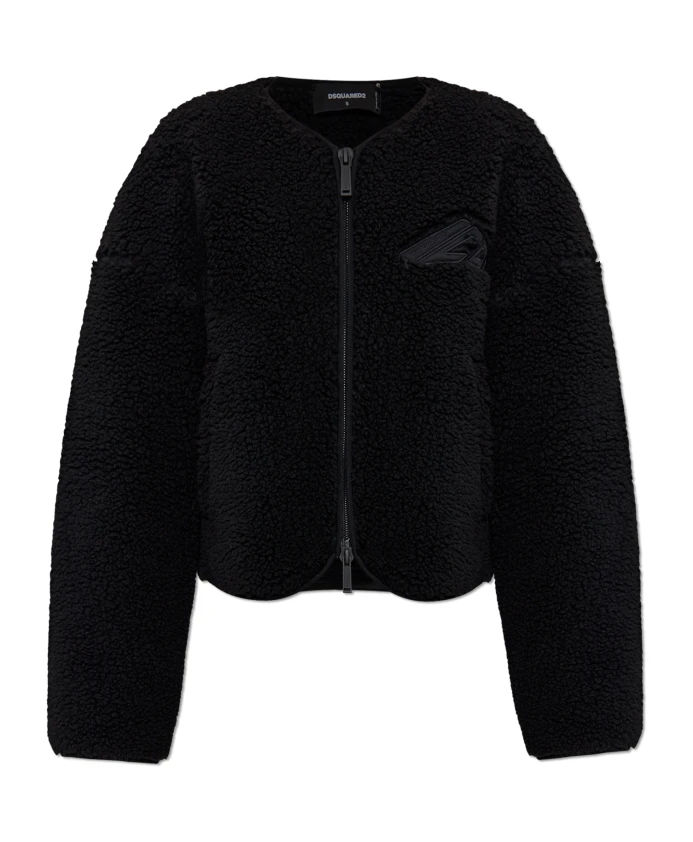 Флисовая куртка с логотипом Dsquared2, черный