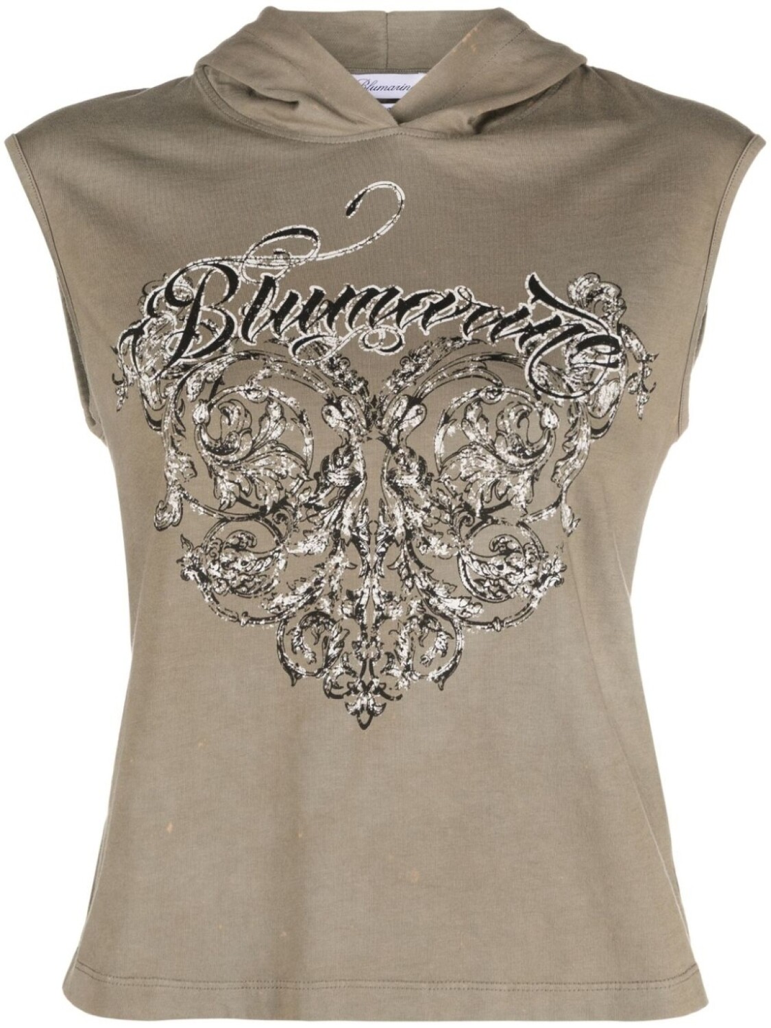 

Blumarine топ с капюшоном и логотипом, зеленый