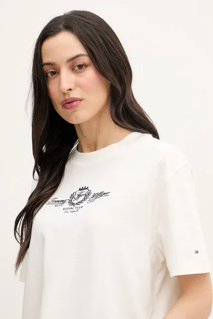 Футболка с коротким рукавом relaxed fit Tommy Hilfiger, бежевый — фото 4