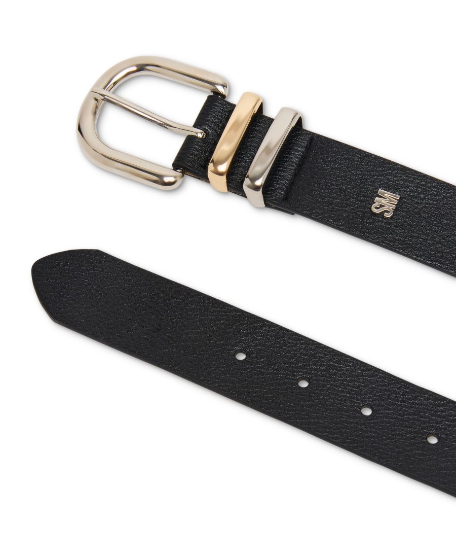 

Массивный двухцветный металлический ремень с фиксатором Steve Madden, Black